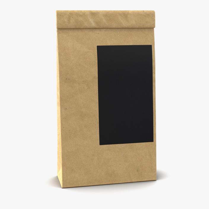 3D Ground Coffee Bag Paper model