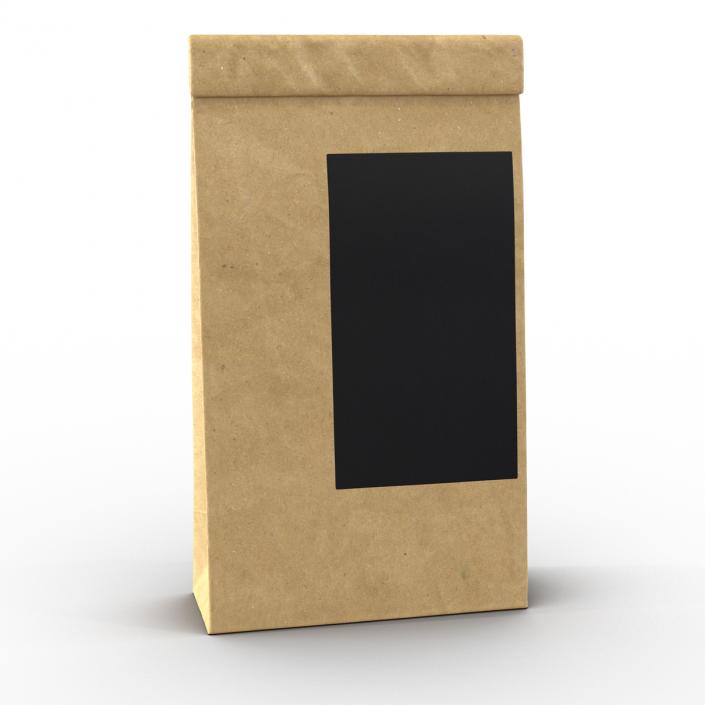 3D Ground Coffee Bag Paper model