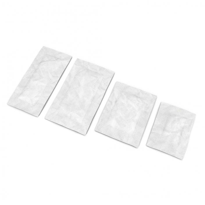 3D Sugar Packets White Set model