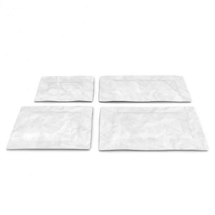 3D Sugar Packets White Set model