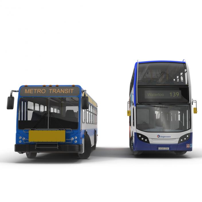 3D model Rigged Buses Collection 4