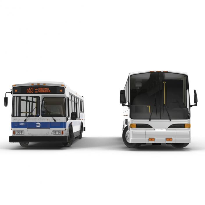 3D model Rigged Buses Collection 4