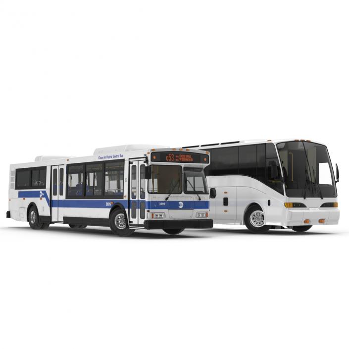 3D model Rigged Buses Collection 4