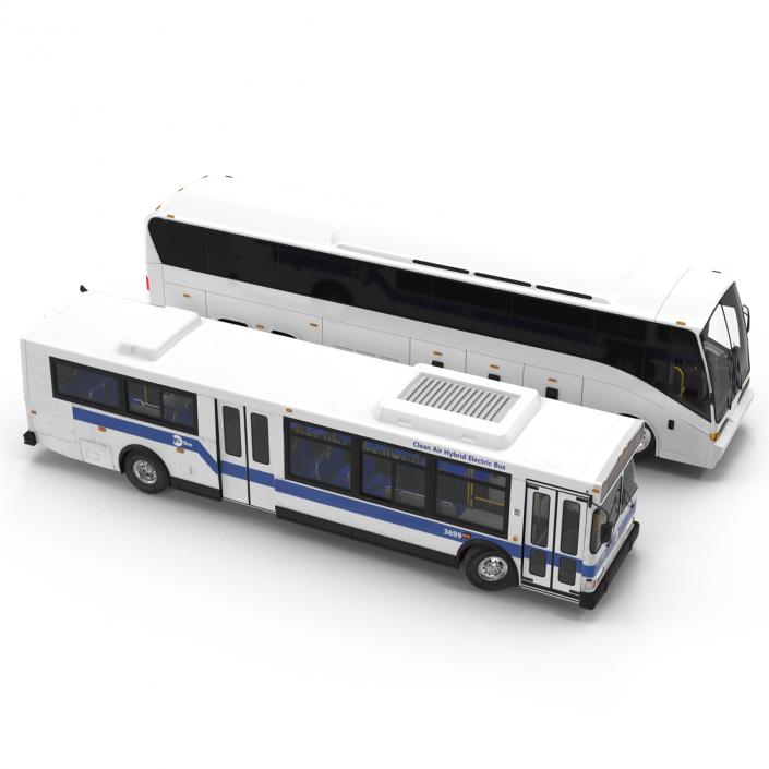 3D model Rigged Buses Collection 4