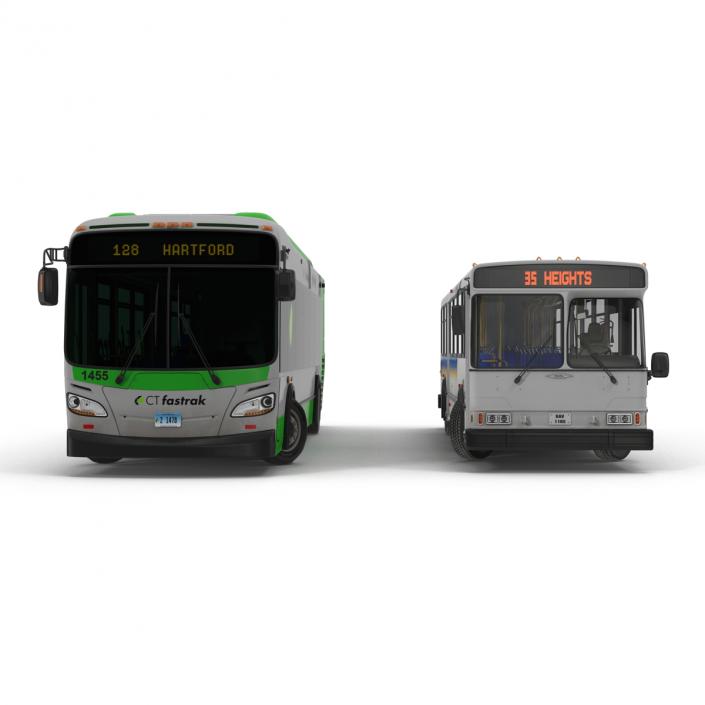 3D model Rigged Buses Collection 4