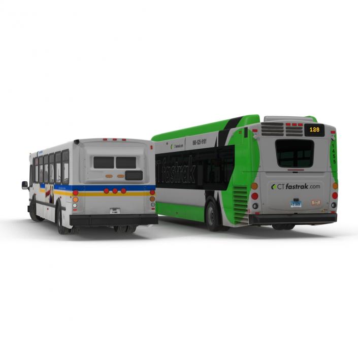 3D model Rigged Buses Collection 4