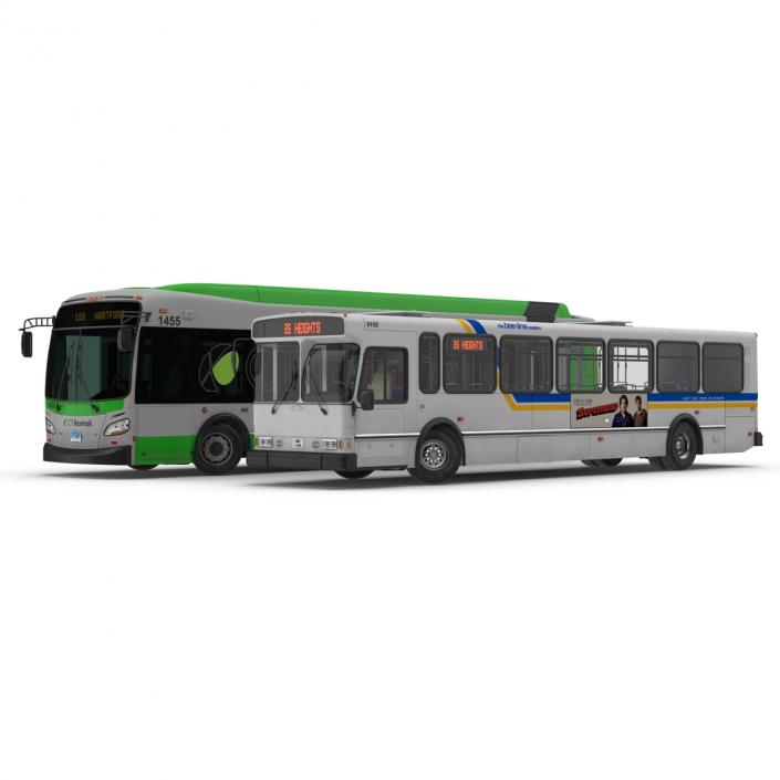 3D model Rigged Buses Collection 4