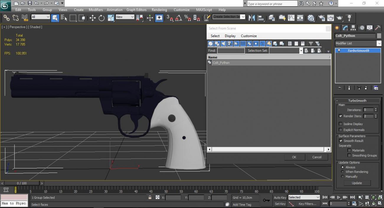 Colt Python Black 3D