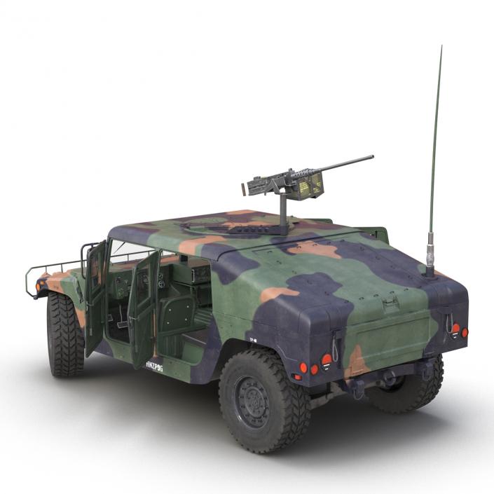 3D High Mobility Multipurpose Wheeled Vehicle Humvee Camo Rigged