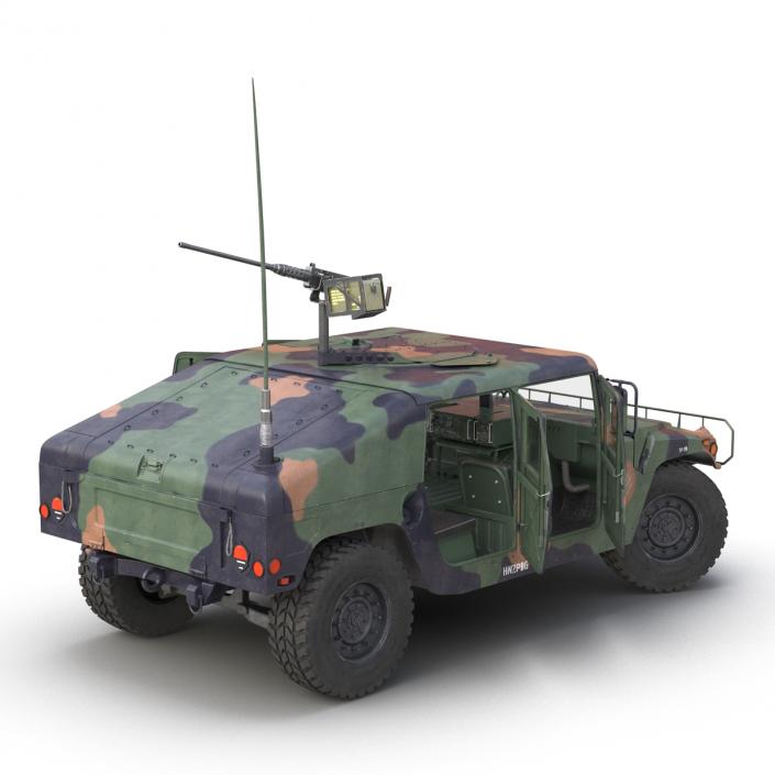 3D High Mobility Multipurpose Wheeled Vehicle Humvee Camo Rigged