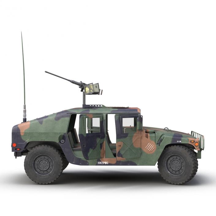 3D High Mobility Multipurpose Wheeled Vehicle Humvee Camo Rigged