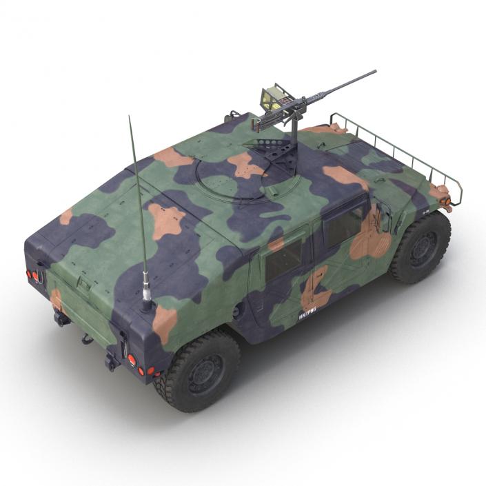 3D High Mobility Multipurpose Wheeled Vehicle Humvee Camo Rigged