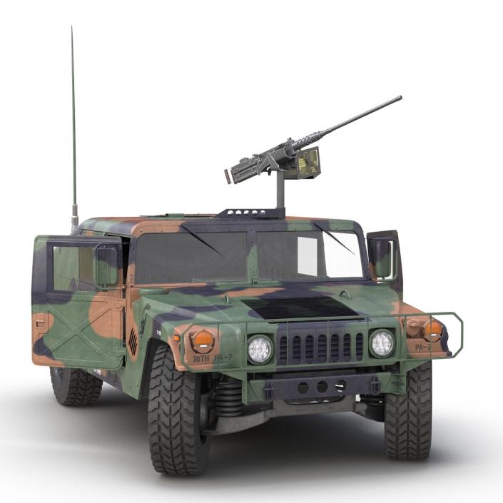 3D High Mobility Multipurpose Wheeled Vehicle Humvee Camo Rigged