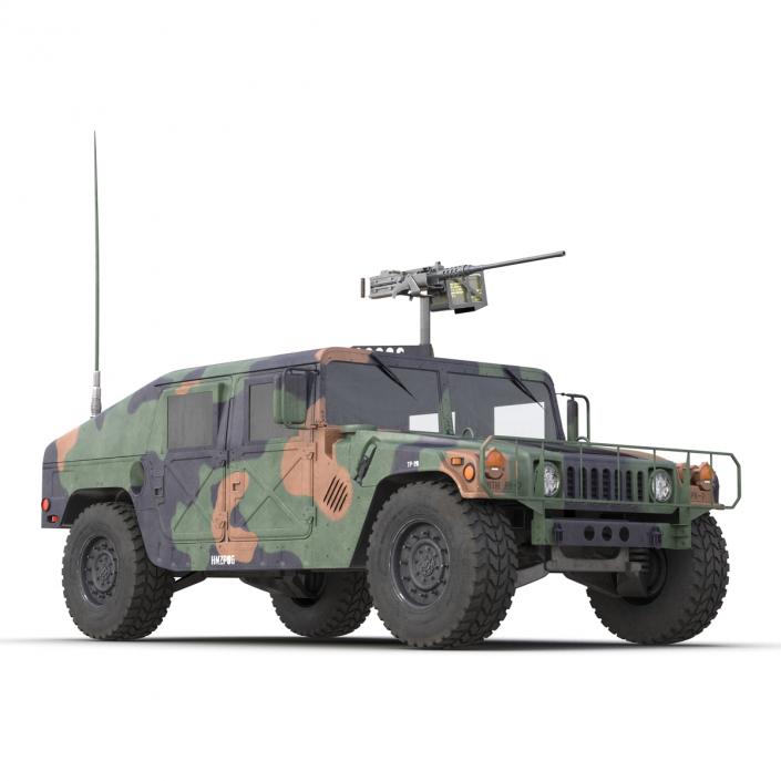 3D High Mobility Multipurpose Wheeled Vehicle Humvee Camo Rigged