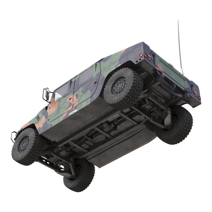 3D High Mobility Multipurpose Wheeled Vehicle Humvee Camo Rigged