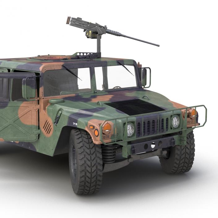 3D High Mobility Multipurpose Wheeled Vehicle Humvee Camo Rigged