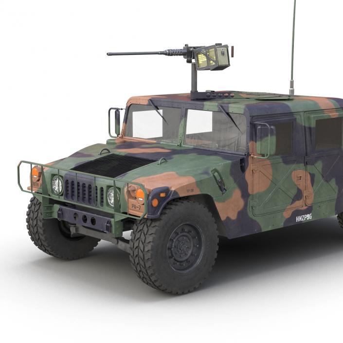 3D High Mobility Multipurpose Wheeled Vehicle Humvee Camo Rigged