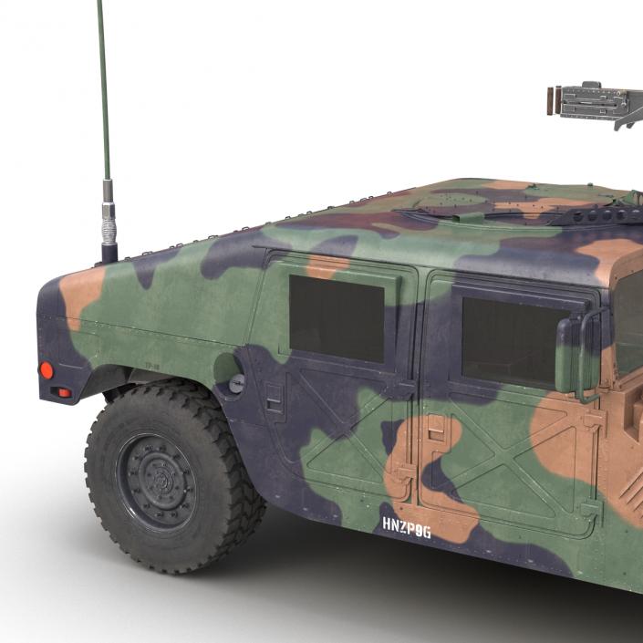 3D High Mobility Multipurpose Wheeled Vehicle Humvee Camo Rigged