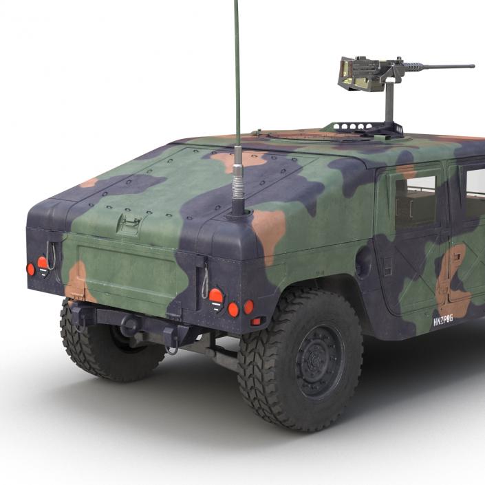 3D High Mobility Multipurpose Wheeled Vehicle Humvee Camo Rigged