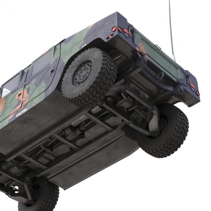 3D High Mobility Multipurpose Wheeled Vehicle Humvee Camo Rigged