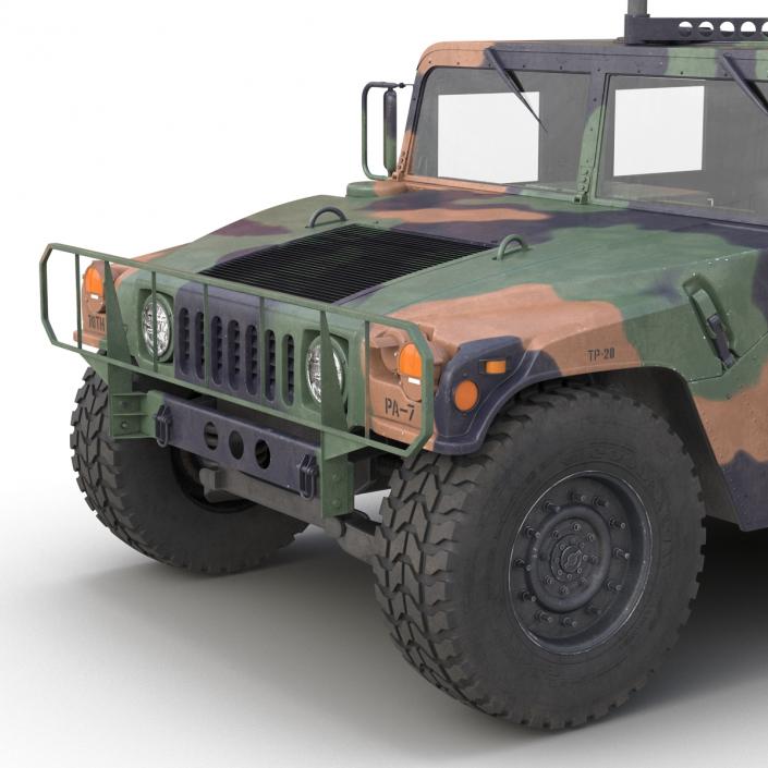 3D High Mobility Multipurpose Wheeled Vehicle Humvee Camo Rigged