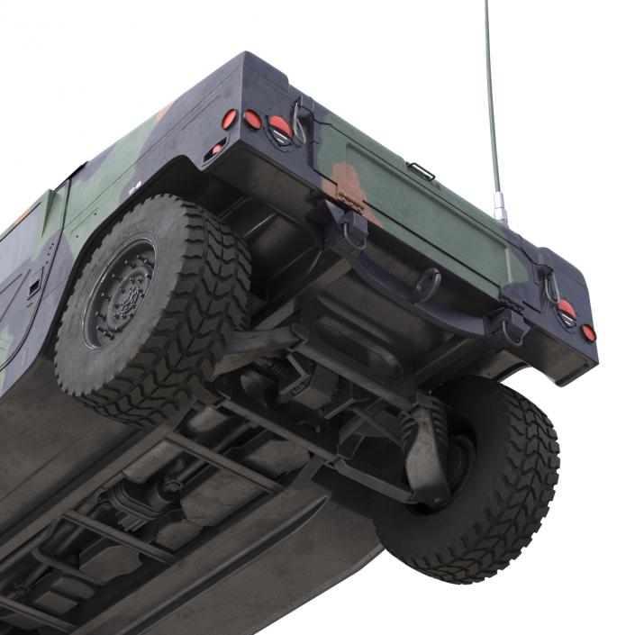 3D High Mobility Multipurpose Wheeled Vehicle Humvee Camo Rigged