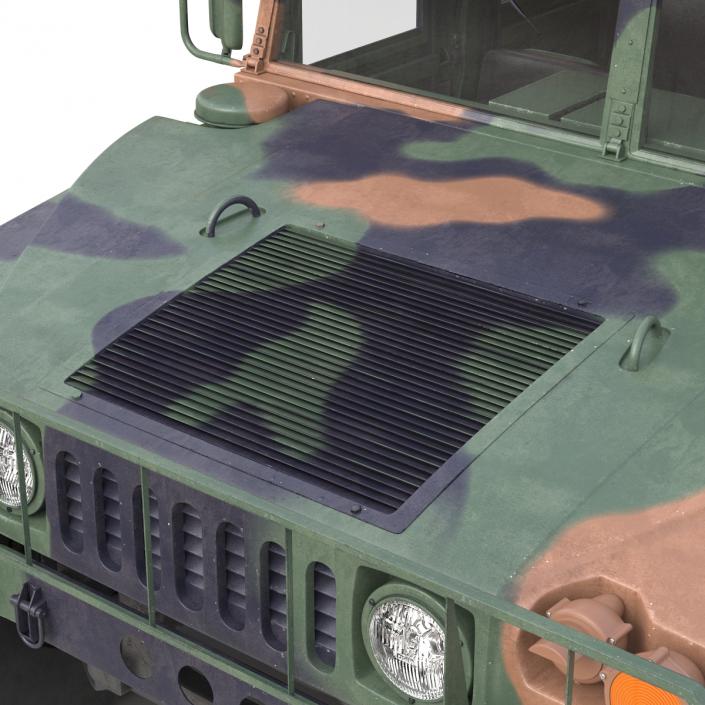 3D High Mobility Multipurpose Wheeled Vehicle Humvee Camo Rigged