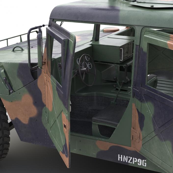 3D High Mobility Multipurpose Wheeled Vehicle Humvee Camo Rigged