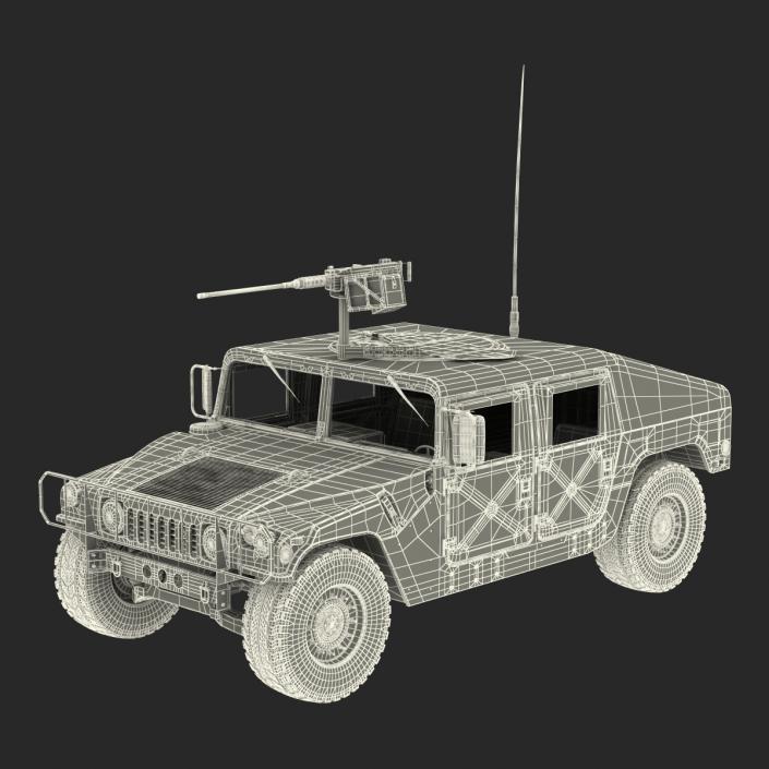 3D High Mobility Multipurpose Wheeled Vehicle Humvee Camo Rigged