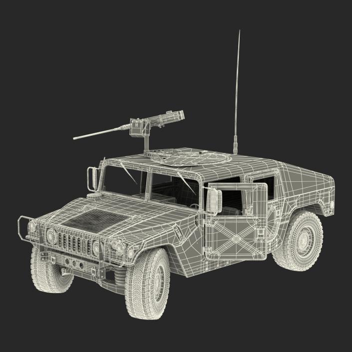 3D High Mobility Multipurpose Wheeled Vehicle Humvee Camo Rigged