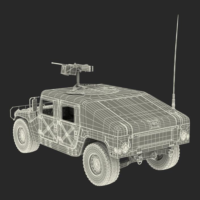 3D High Mobility Multipurpose Wheeled Vehicle Humvee Camo Rigged