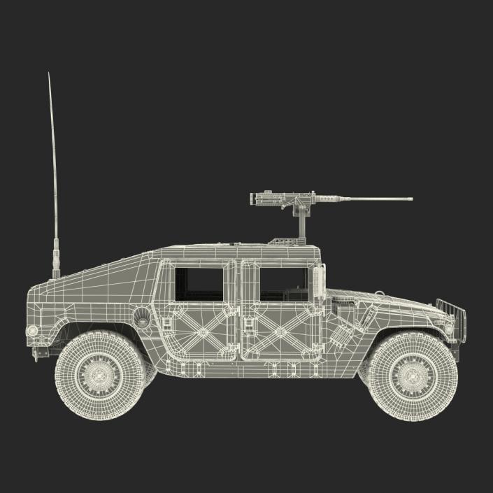 3D High Mobility Multipurpose Wheeled Vehicle Humvee Camo Rigged