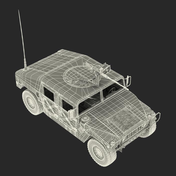 3D High Mobility Multipurpose Wheeled Vehicle Humvee Camo Rigged