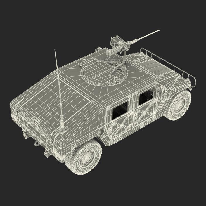 3D High Mobility Multipurpose Wheeled Vehicle Humvee Camo Rigged