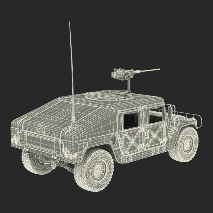 3D High Mobility Multipurpose Wheeled Vehicle Humvee Camo Rigged