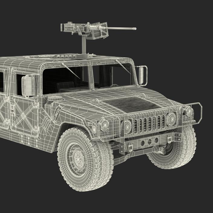 3D High Mobility Multipurpose Wheeled Vehicle Humvee Camo Rigged