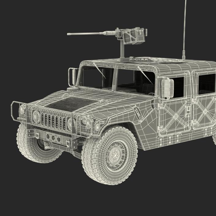 3D High Mobility Multipurpose Wheeled Vehicle Humvee Camo Rigged