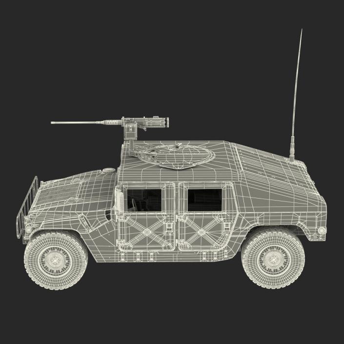 3D High Mobility Multipurpose Wheeled Vehicle Humvee Camo Rigged