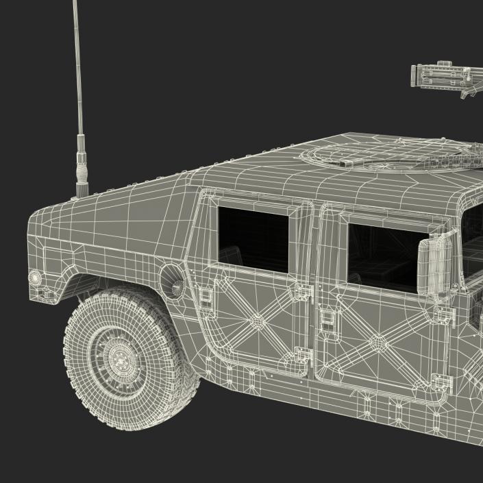 3D High Mobility Multipurpose Wheeled Vehicle Humvee Camo Rigged