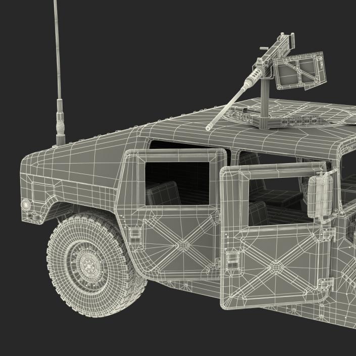 3D High Mobility Multipurpose Wheeled Vehicle Humvee Camo Rigged