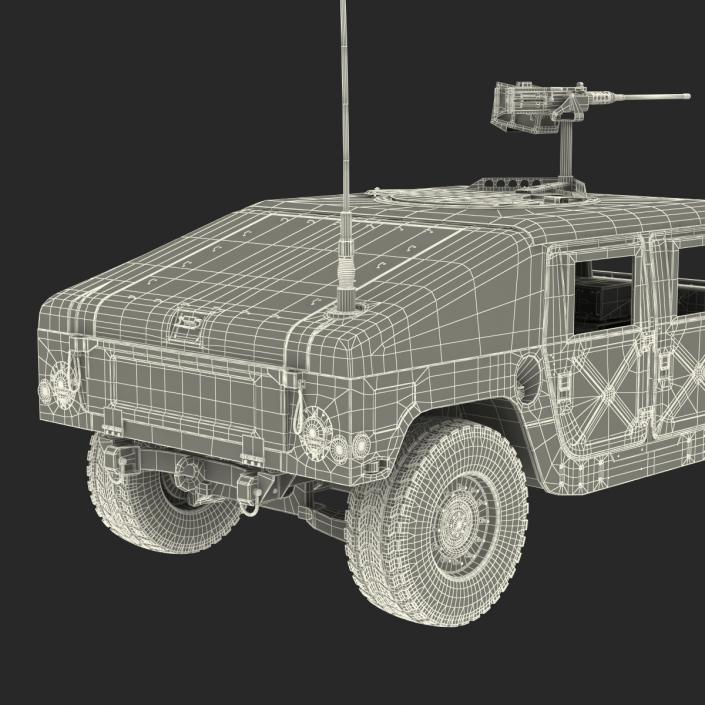 3D High Mobility Multipurpose Wheeled Vehicle Humvee Camo Rigged