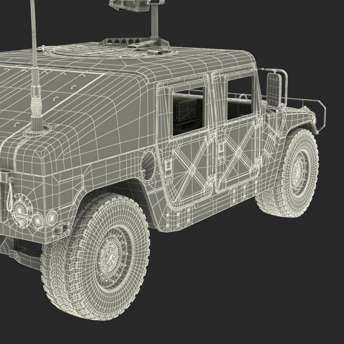 3D High Mobility Multipurpose Wheeled Vehicle Humvee Camo Rigged