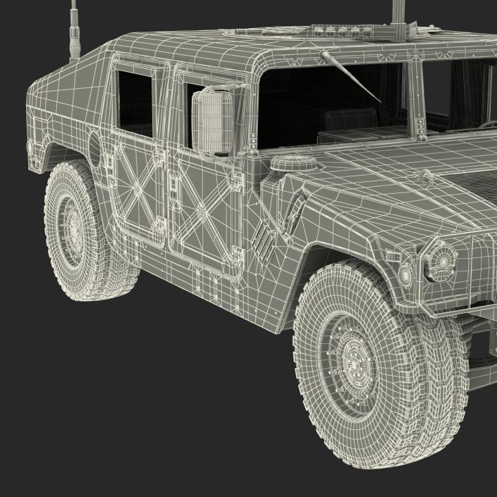 3D High Mobility Multipurpose Wheeled Vehicle Humvee Camo Rigged