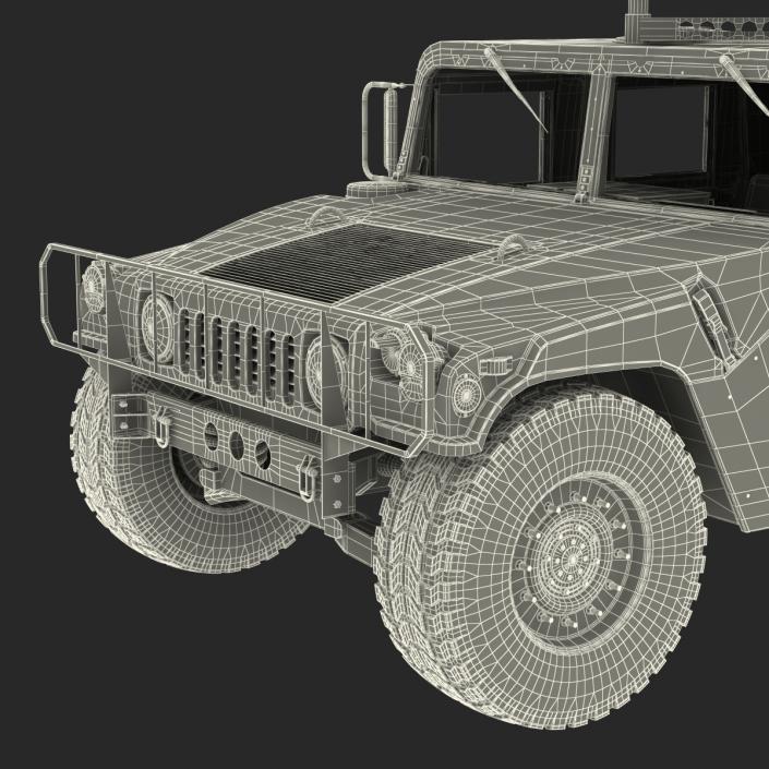 3D High Mobility Multipurpose Wheeled Vehicle Humvee Camo Rigged