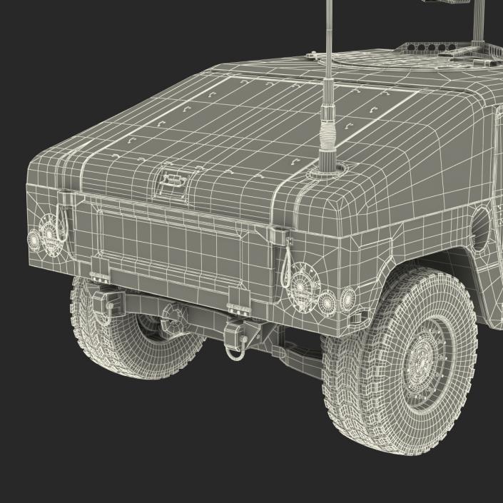 3D High Mobility Multipurpose Wheeled Vehicle Humvee Camo Rigged