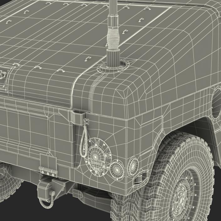 3D High Mobility Multipurpose Wheeled Vehicle Humvee Camo Rigged