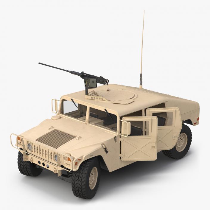 3D High Mobility Multipurpose Wheeled Vehicle Humvee Desert Rigged model