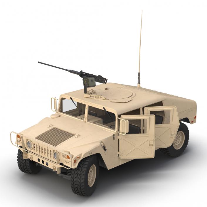 3D High Mobility Multipurpose Wheeled Vehicle Humvee Desert Rigged model