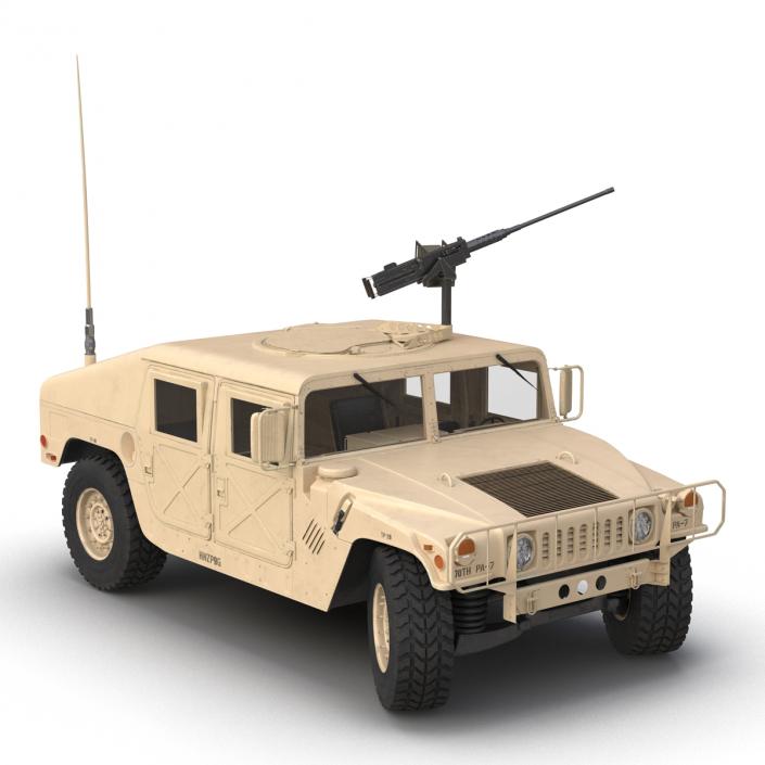 3D High Mobility Multipurpose Wheeled Vehicle Humvee Desert Rigged model