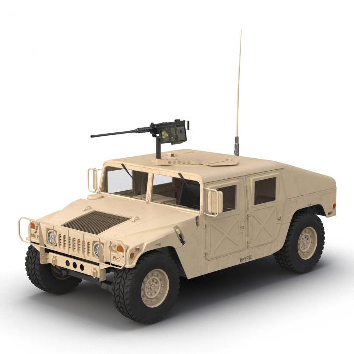 3D High Mobility Multipurpose Wheeled Vehicle Humvee Desert Rigged model